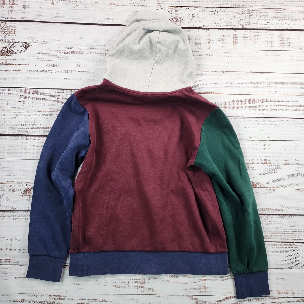 Polo Ralph Lauren Boys Colorblock Hoodie Burgundy Navy Green Yellow L 14-16 - Picture 2 of 7